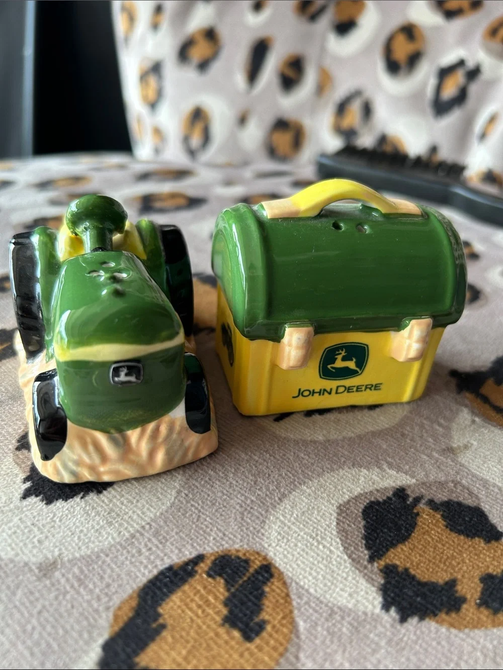 John Deere Kids Green & Yellow Tractor Salt and Pepper Shaker Set